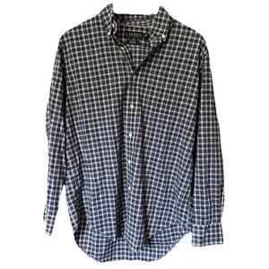 Lauren Ralph Lauren Shirt 15 1/5 32/33 Blue Plaid Button Up Long Sleeve Mens